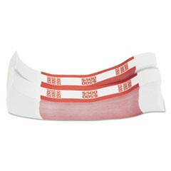 Currency Straps, Red, $500 in $5 Bills, 1000 Bands/Pack