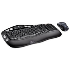 MK550 Wireless Wave Keyboard + Mouse Combo, 2.4 GHz Frequency/30 ft Wireless Range, Black