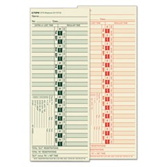 Time Clock Cards, Replacement for CH-107-2, Two Sides, 3.5 x 9, 500/Box