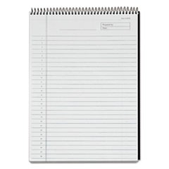 Docket Diamond Top-Wire Ruled Planning Pad, Wide/Legal Rule, Black Cover, 60 White 8.5 x 11.75 Sheets