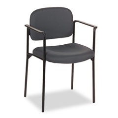 VL616 Stacking Guest Chair with Arms, Supports Up to 250 lb, Charcoal Seat/Back, Black Base