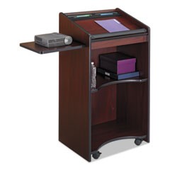 Executive Mobile Lectern, 25.25w x 19.75d x 46h, Mahogany