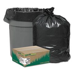 Linear Low Density Recycled Can Liners, 56 gal, 2 mil, 43