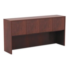 Alera Valencia Series Hutch with Doors, 64.75w x 15d x 35.38h, Medium Cherry