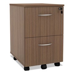 Alera Valencia Series Mobile File/File Pedestal, 15.38w x 20d x 26.63h, Modern Walnut