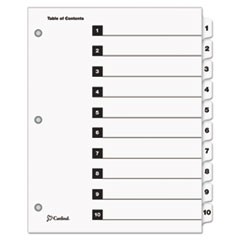 QuickStep OneStep Printable Table of Contents and Dividers, 10-Tab, 1 to 10, 11 x 8.5, White, 24 Sets