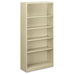 HON Brigade Steel Bookcase | 5 Shelves | 34-1/2"W | Putty Finish