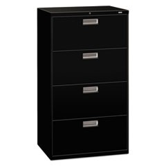 Brigade 600 Series Lateral File, 4 Legal/Letter-Size File Drawers, Black, 30" x 18" x 52.5"