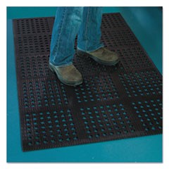 Pro Lite Four-Way Drain Mat, 36 x 120, Black