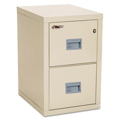 Compact Turtle Insulated Vertical File, 1-Hour Fire, 2 Legal/Letter File Drawers, Parchment, 17.75" x 22.13" x 27.75"