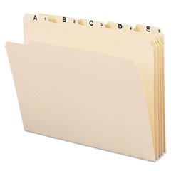 Indexed File Folder Sets, 1/5-Cut Tabs, A-Z, Letter Size, Manila, 25/Set