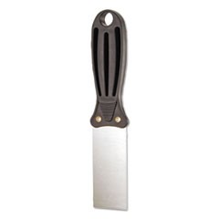 Putty Knife, 1 1/2" Wide, Carbon Steel, Flexible Handle, Black/Silver, 24/Carton