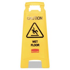 Caution Wet Floor Floor Sign, Plastic, 11 x 12 x 25, Bright Yellow