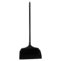 Lobby Pro Upright Dustpan with Wheels, 12.5w x 37h, Polypropylene with Vinyl Coat, Black