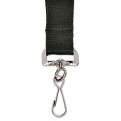 8455016452729 SKILCRAFT Nylon Strap Lanyard, Metal J-Hook Fastener, 36" Long, Black, Dozen