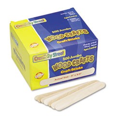 Natural Wood Craft Sticks, Jumbo Size, 6