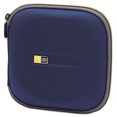 Molded EVA CD/DVD Wallet, Holds 24 Discs, Blue