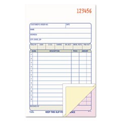 Carbonless Sales Order Book, Three-Part Carbonless, 4-3/16 x 7 3/16, 50 Sheets