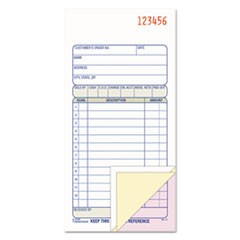 Carbonless Sales Order Book, Three-Part Carbonless, 3 1/4 x 7 1/8, 50 sheets