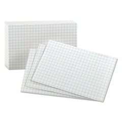 Grid Index Cards, 3 x 5, White, 100/Pack