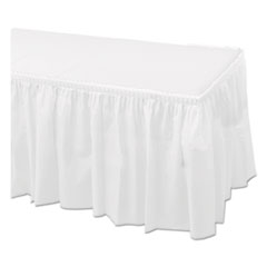 Tableskirts, Plastic, White, 29" x 14 ft, 6/Carton