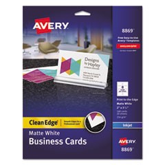 Avery® Clean Edge Business Cards, 2" x 3.5" , White, 160 (08869)