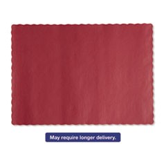 Solid Color Scalloped Edge Placemats, 9 1/2 x 13 1/2, Red, 1000/Carton