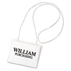 Name Badge Kits, Top Load, 4 x 3, Clear, Elastic Cord, 50/Box