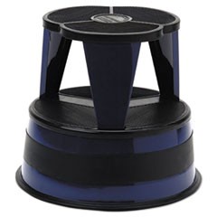 Kik-Step Steel Step Stool, 350 lb cap, 16" dia. x 14 1/4h, Navy