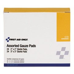 Gauze Pads, Sterile, Assorted, 2 x 2; 3 x 3, 48/Box