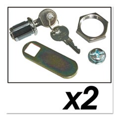 Replacement Lock and Keys for Cleaning Carts, Silver