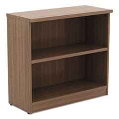 Alera Valencia Series Bookcase,Two-Shelf, 31 3/4w x 14d x 29 1/2h, Modern Walnut