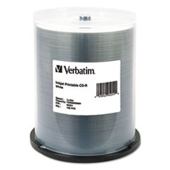 Verbatim CD-R 80 Minute (700 MB) (52x) Inkjet Printable, White (Pkg=100/Spindle)