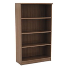 Alera Valencia Series Bookcase, Four-Shelf, 31 3/4w x 14d x 54 7/8h, Modern Walnut