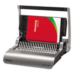 Quasar 500 Manual Comb Binding System, 500 Sheets, 18.13 x 15.38 x 5.13, Metallic Gray