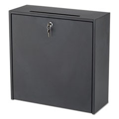 Wall-Mountable Interoffice Mailbox, 18w x 7d x 18h, Black