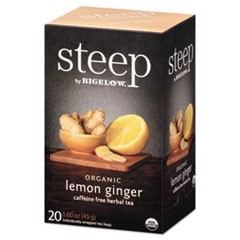 steep Tea, Lemon Ginger, 1.6 oz Tea Bag, 20/Box
