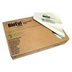 Biotuf Can Liner, 13 gal, 1 mil, 24" x 32", Green, 200/Carton