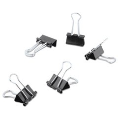 Binder Clips in Dispenser Tub, Mini, Black/Silver, 60/Pack