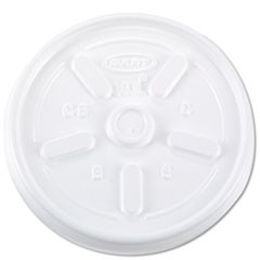 Vented Plastic Hot Cup Lids, 10 oz Cups, White, 1,000/Carton