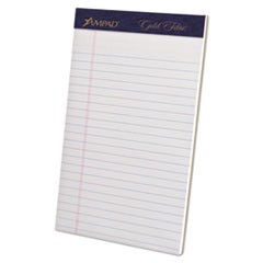 Gold Fibre Writing Pads, Narrow Rule, 50 White 5 x 8 Sheets, 4/Pack