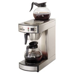 Two-Burner Institutional Coffeemaker,10/12 Cup, Stainless Steel,8.75x14.75x15.25