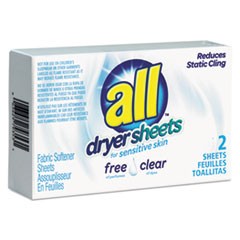 Free Clear Vend Pack Dryer Sheets, Fragrance Free, 2 Sheets/Box, 100 Box/Carton