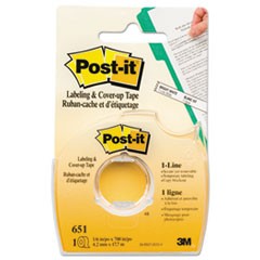 Labeling and Cover-Up Tape, Non-Refillable, Clear Applicator, 0.17" x 700"