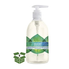 Natural Hand Wash, Free & Clean, Unscented, 12 oz Pump Bottle, 8/CT