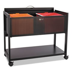 Locking Top Mobile Tub File, One-Shelf, 33.25w x 17d x 27h, Black