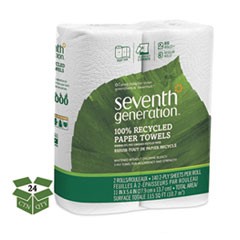 100% Recycled Paper Towel Rolls, 2-Ply, 11 x 5.4 Sheets, 140 Sheets/RL, 24 RL/CT