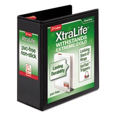 XtraLife ClearVue Non-Stick Locking Slant-D Ring Binder, 3 Rings, 4