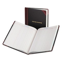 Visitor Register Book, Black/Red Hardcover, 150 Pages, 10 7/8 x 14 1/8