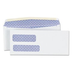 Double Window Business Envelope, #9, Commercial Flap, Gummed Closure, 3.88 x 8.88, White, 500/Box